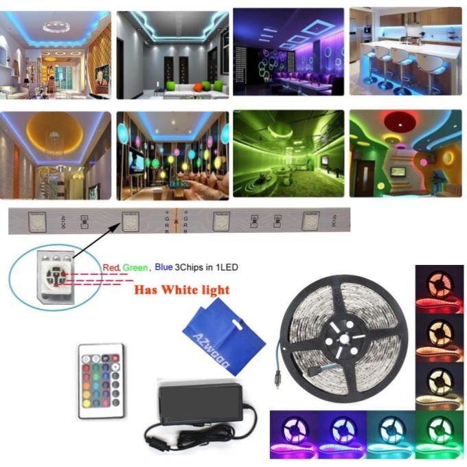 RGB | ليد متعدد الأاوان - وصلة تطويل - 12V ريموت طول شريط الليد 5M