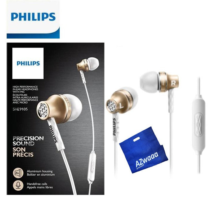 philips | SHE 9105 GD | Mic, 3.5mm, سماعه فيليبس