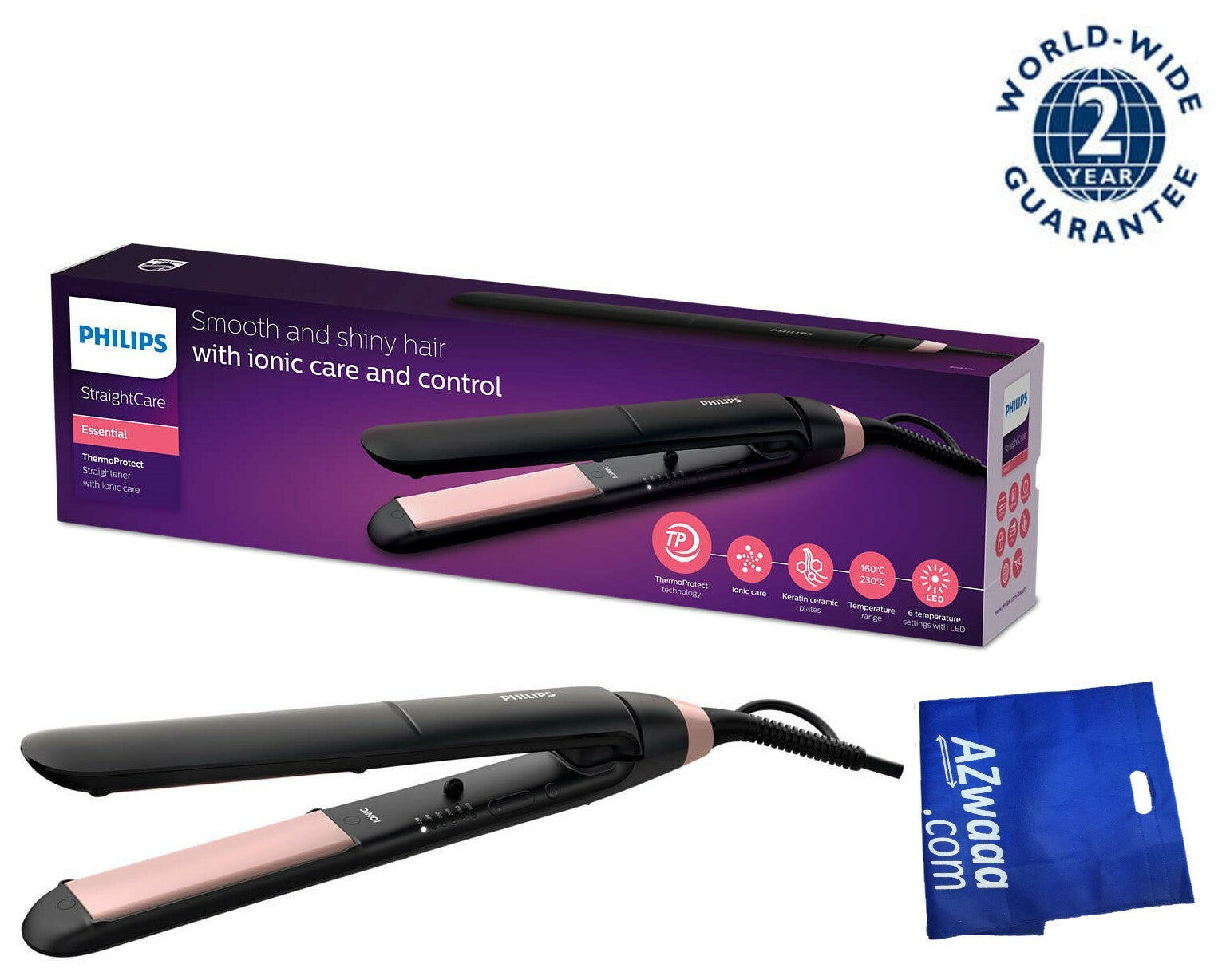 Philips | BHS 378 | straightener, ION,مكواة تمليس الشعر