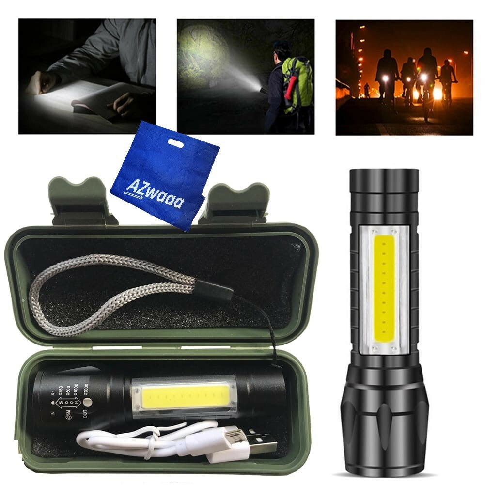 LED | Mini Hand Torch, Zoom Flashlight , كشاف محمول قابل للشحن