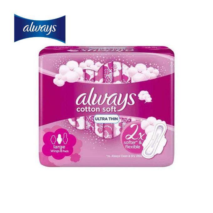 Always Ultra Thin, large wings Sanitary, 8 Pads