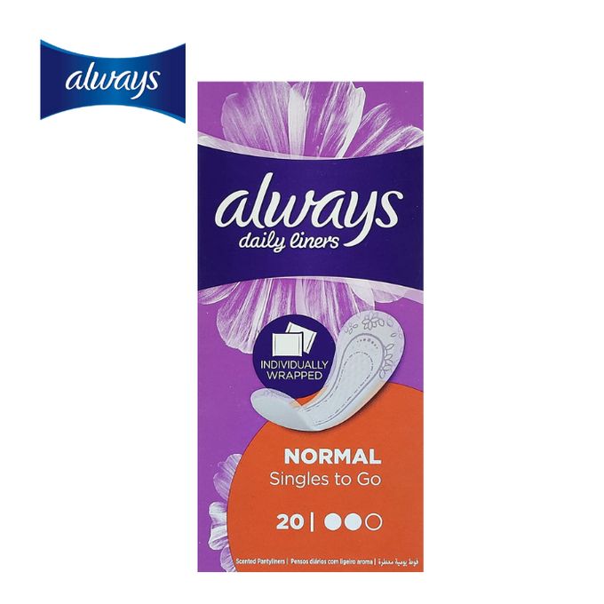 Always Always Daily NORMAL Singles to go, 20 Pads