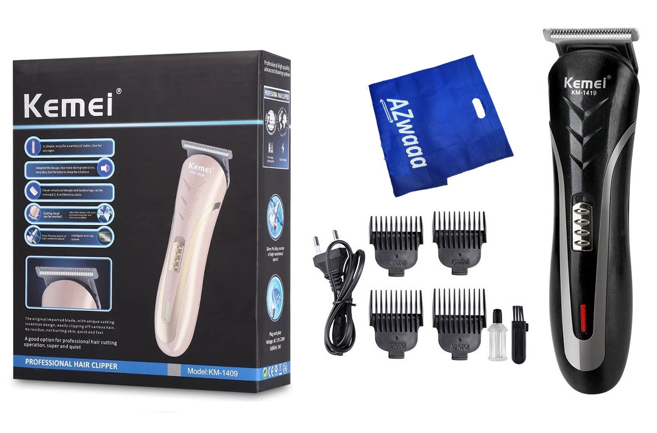 Kemei Hair Clipper & Beard Trimmer KM-1409 - Black - ماكينة حلاقة الشعر وتخفيف اللحية