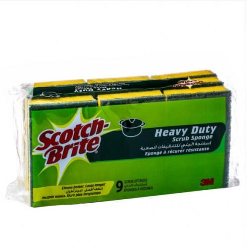 3M | Heavy Duty Scrub Sponges 9 Pcs اسفنجة تنظيف شديدة التحمل