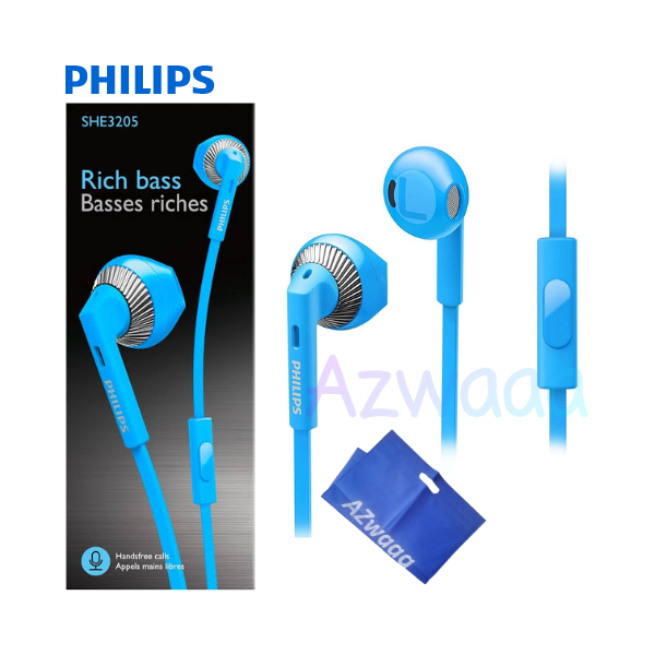 Philips | SHE 3205 BL | Mic In-Ear Headphones