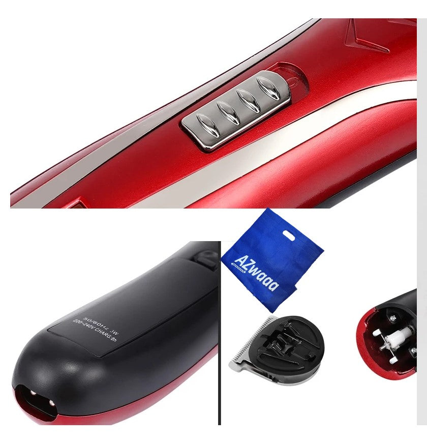 Kemei Hair Clipper & Beard Trimmer KM-1409 - Red - ماكينة حلاقة الشعر وتخفيف اللحية