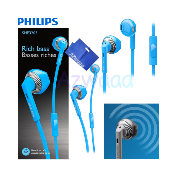 Philips | SHE 3205 BL | Mic In-Ear Headphones
