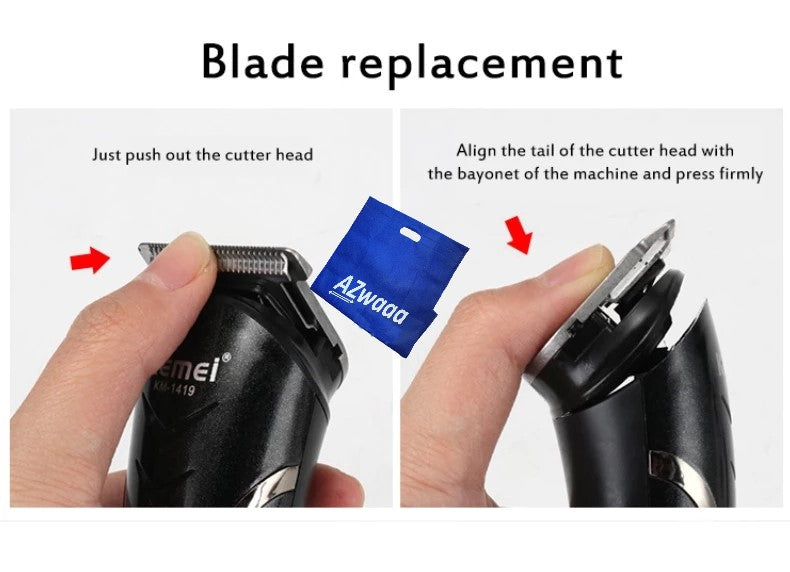 Kemei  Hair Clipper & Beard Trimmer KM-1409 - Black -  ماكينة حلاقة الشعر وتخفيف اللحية