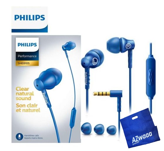 philips | SHE 8105 BL | Mic, 3.5mm, سماعه فيليبس