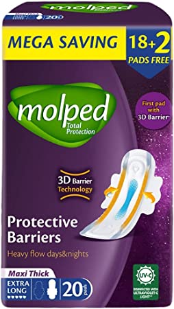 Molped extra long maxi thick Pack of 18+2 Pieces