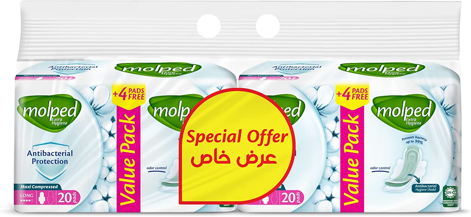 Molped Maxi LONG Antibacterial , 20*2 Pads