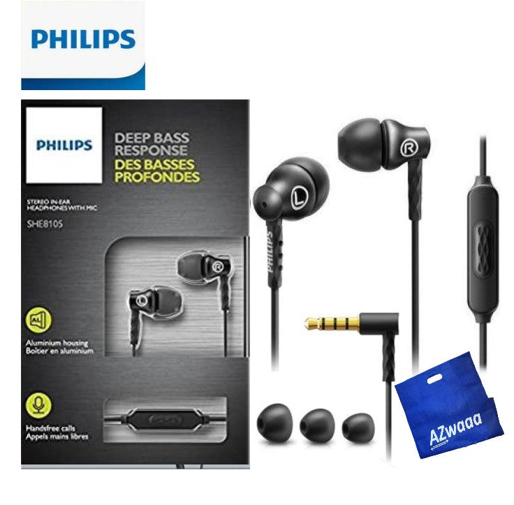 philips | SHE 8105 BK | Mic, 3.5mm, سماعه فيليبس
