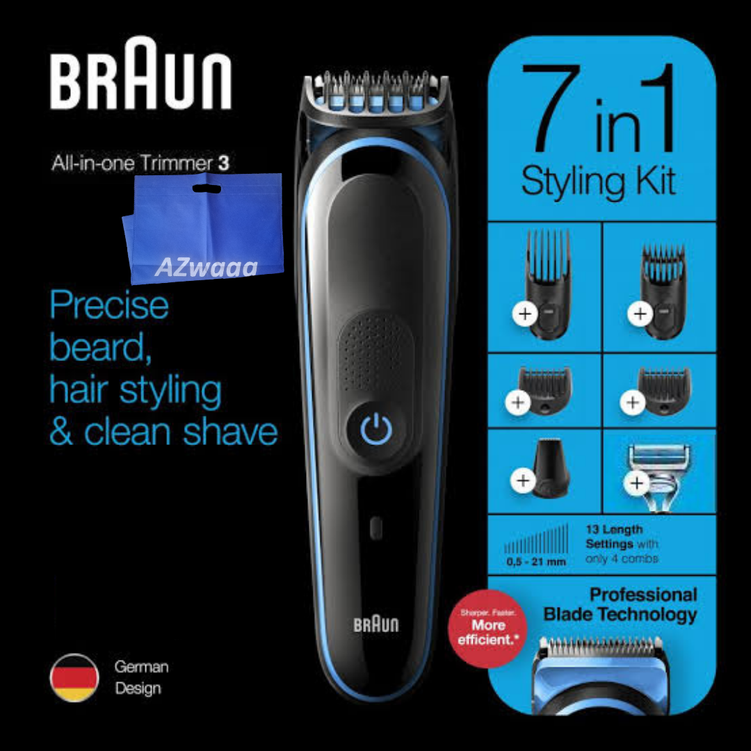 Braun multi grooming kit 7-in-1 face & body MGK3242 - مجموعة 7 في 1 لتزيين شعر الوجه والجسم