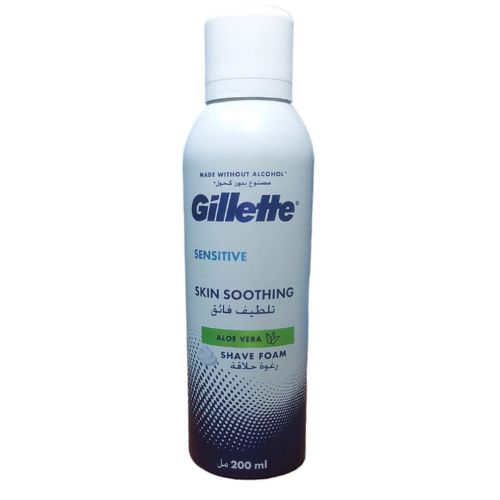 Gillette |  رغوة الحلاقة بالصبار للبشرة الحساسة 200 مل