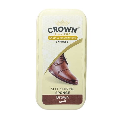 CROWN | كراون اسفنج ملمع للأحذية - لمعان وتغذية - بني