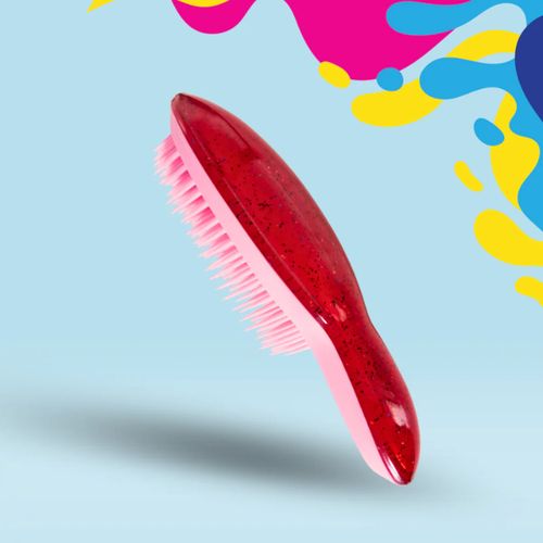 Hair Brush with Glitter Back - MULTI-COLORE