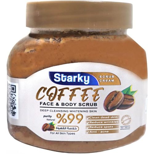 STARKY | كريم مقشر للوجه والجسم من ستاركي - القهوة - لجميع انواع البشرة  300مل