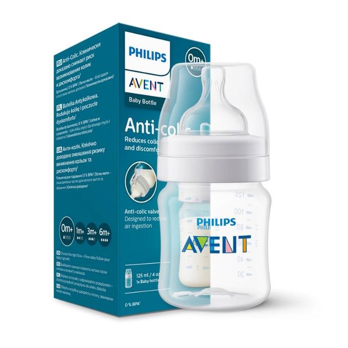 AVENT | زجاجة رضاعة أفينت المضادة للمغص للأطفال 125 مل - SCY100/01