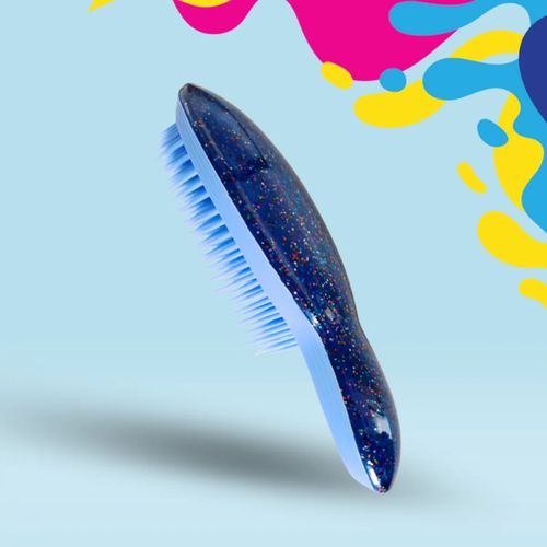 Hair Brush with Glitter Back - MULTI-COLORE