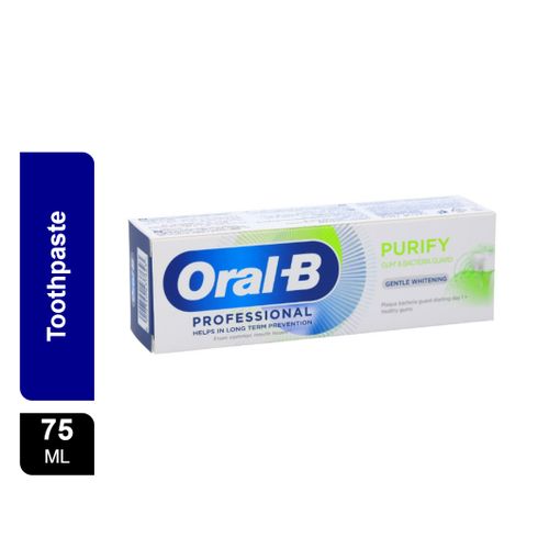 Oral-B معجون أسنان أورال-بي لتنقية اللثة وحماية البكتيريا والتبييض اللطيف، 75 مل