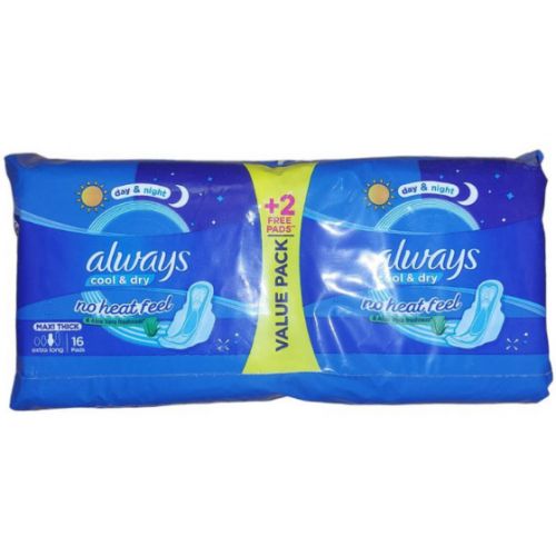 Always MAXI THICK , Extra Long ,cool & Dry, 16 Pads