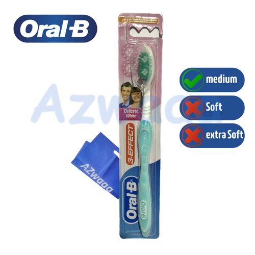 ORAL-B | فرشاة أسنان اورال بي 3 تأثير ، الأبيض الحساس وسط 40