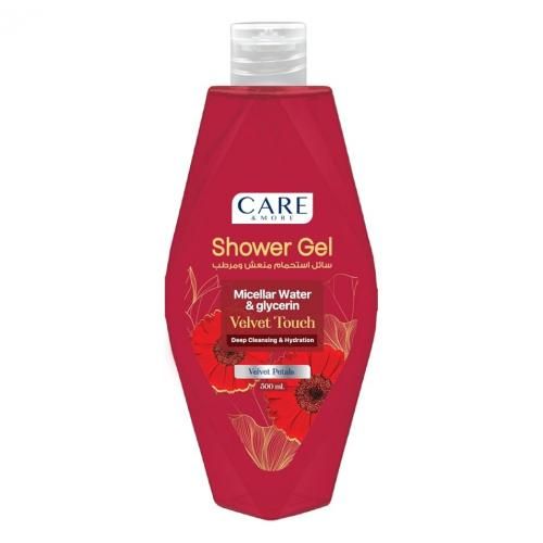 Care & More Shower Gel Velvet Touch With Glycerin - 500Ml  Care & More جل الاستحمام كير اند مور لمسة مخملية مع الجلسرين - 500 مل