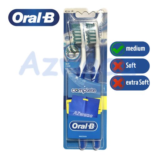 ORAL-B | فرشاة أسنان اورال بي كومبليت ديب كلين وسط40 (1+1) + حقيبة أزواق