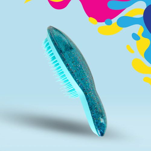 Hair Brush with Glitter Back - MULTI-COLORE