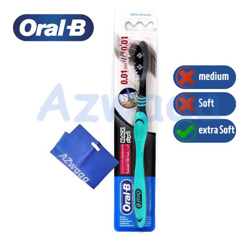 ORAL-B | فرشاة أسنان اورال بي رقيقة جداً، حساس ، اسود ناعمة جدًا 40، 0.01 ملم