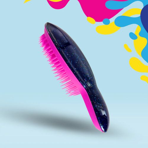 Hair Brush with Glitter Back - MULTI-COLORE