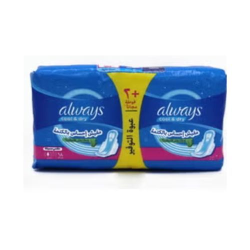 Always MAXI THICK , Long ,cool & Dry, 18 Pads