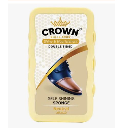 CROWN | كراون إسفنجة تلميع الأحذية ذات الجوانب المزدوجة - لمعان وتغذية - محايد - شفاف