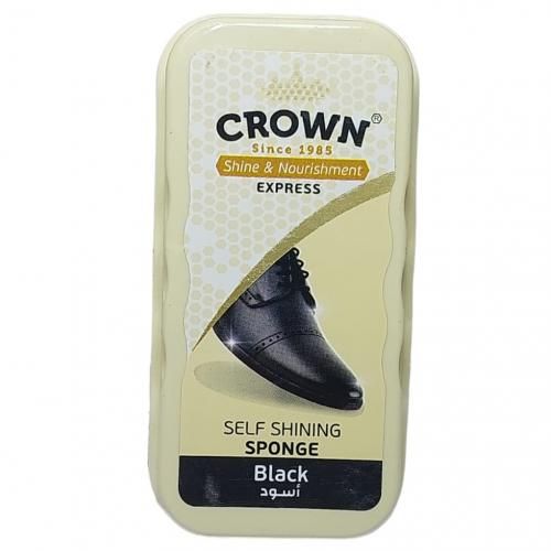 CROWN | كراون اسفنج ملمع للأحذية - لمعان وتغذية - أسود