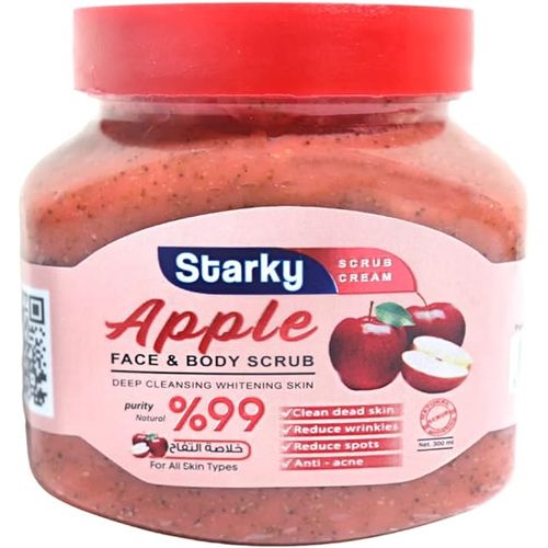 STARKY | كريم مقشر للوجه والجسم من ستاركي - تفاح - لجميع انواع البشرة  300مل