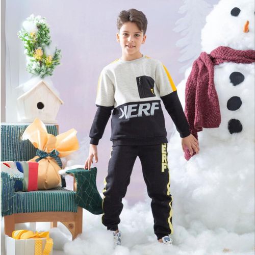 Cotton winter pajamas for boys from 8 to 14 years old