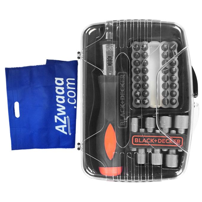 BLACK+DECKER A7062 Ratchet Screwdriver - 40 Pcs + Azwaaa Bag