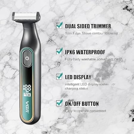 VGR ماكينة حلاقة احترافية V-360 لاسلكية قابلة لإعادة الشحن - متعددة الألوان