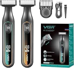 VGR ماكينة حلاقة احترافية V-360 لاسلكية قابلة لإعادة الشحن - متعددة الألوان