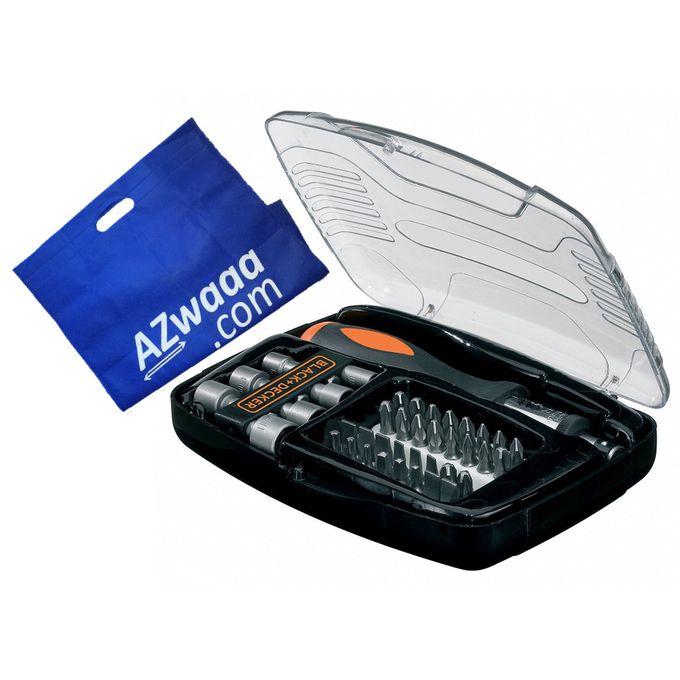 BLACK+DECKER A7062 Ratchet Screwdriver - 40 Pcs + Azwaaa Bag