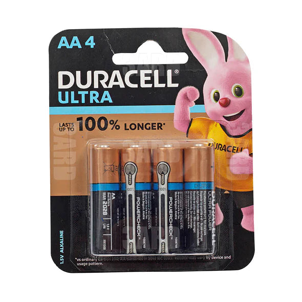 DURACELL ULTRA Battery AA Alkaline ,1.5v ,4 Batteries