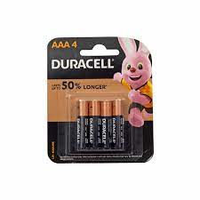 Duracell ALKALINE AAA BATTERIES 1.5v 4 batteries