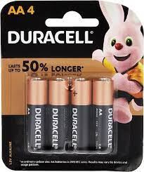 Duracell ALKALINE AA BATTERIES 1.5v 4 batteries
