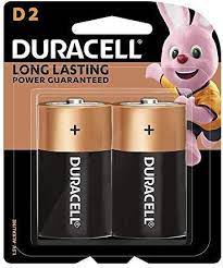 Duracell ALKALINE D BATTERIES 1.5v 2 batteries