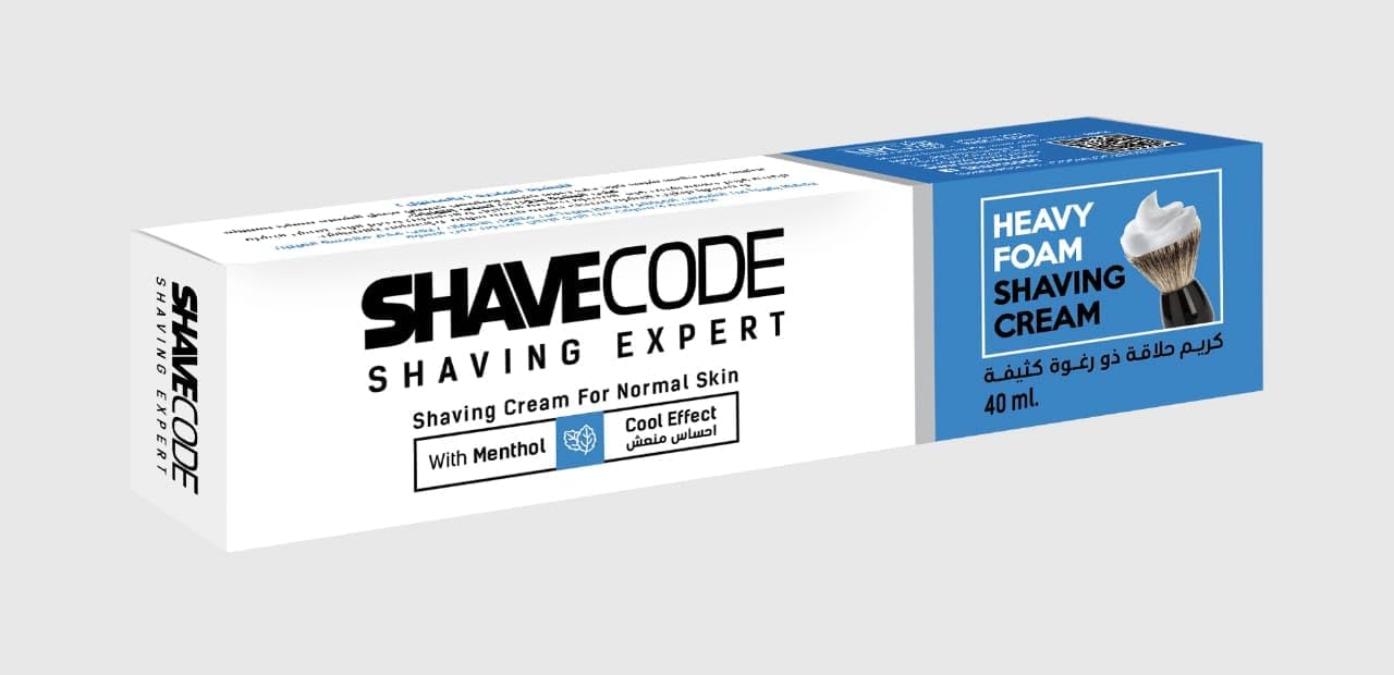 Shave Code | كريم الحلاقة شيف كود للبشرة العادية بالمنثول – 90 مل