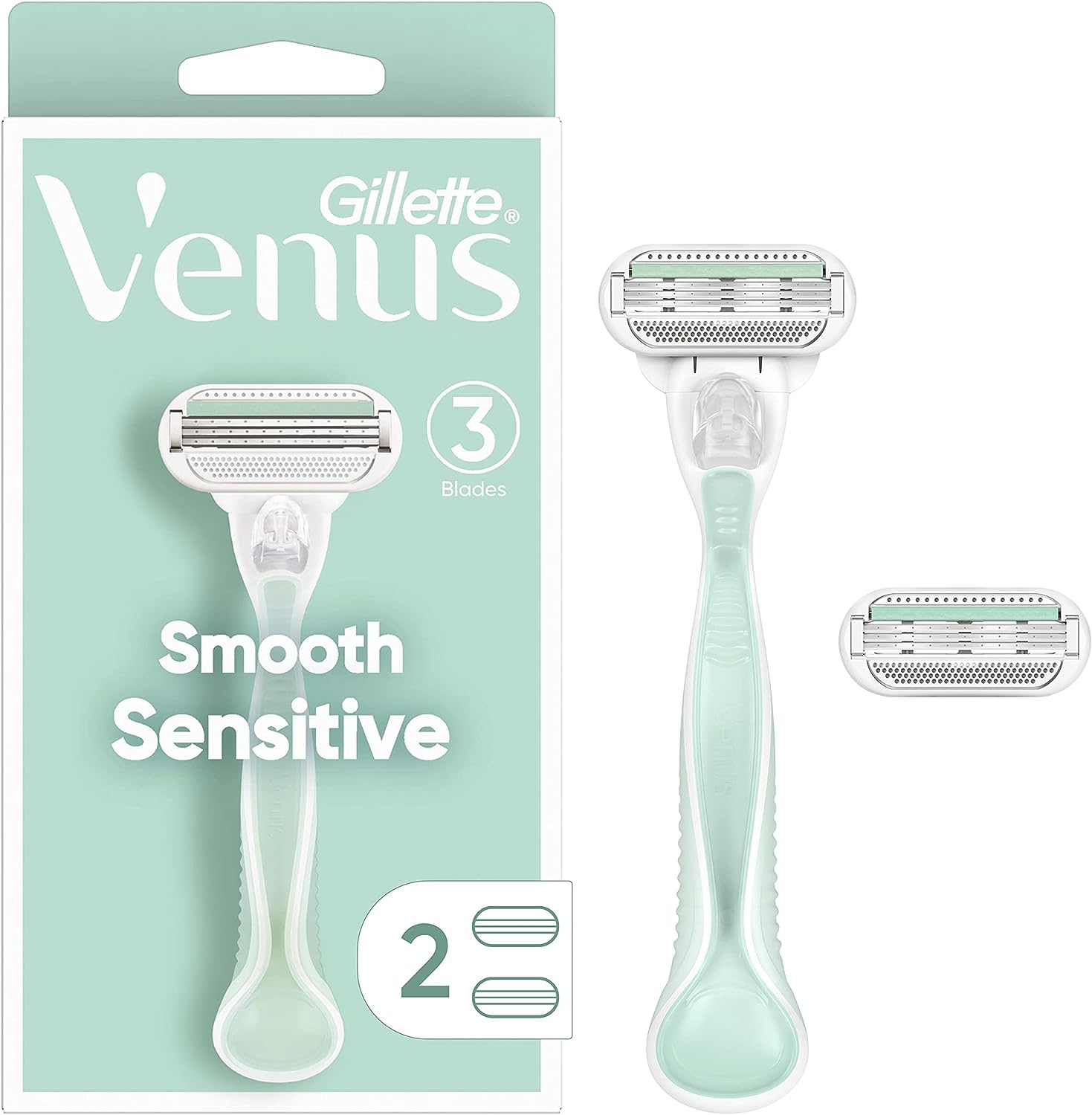 Venus Smooth Sensitive Handle 3Blades ,2 Head