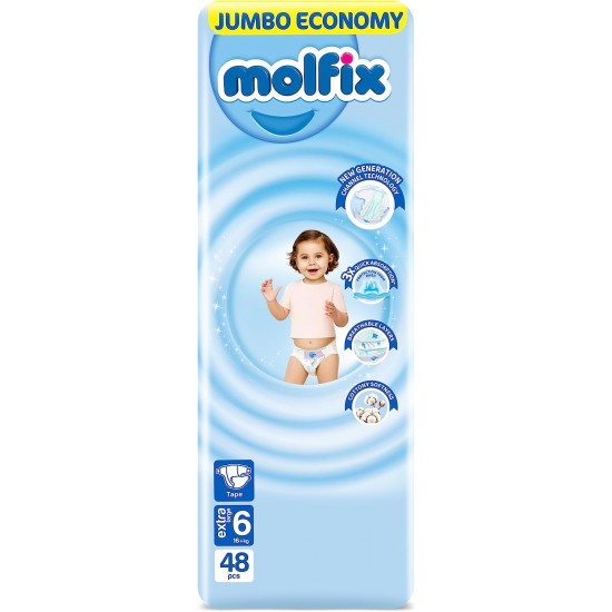 Molfix Baby Diapers - Size 6 - 16+Kg - 48 Diapers