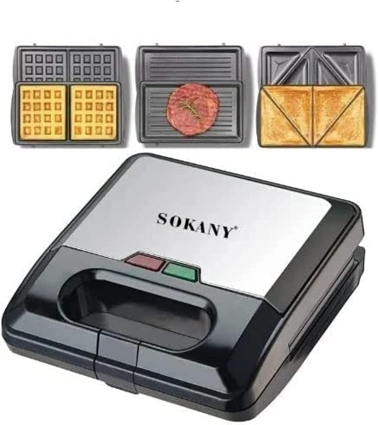 Sokany 3 in 1 Multifunction Sandwich Maker (Grill, Toast, Waffle) KJ-303