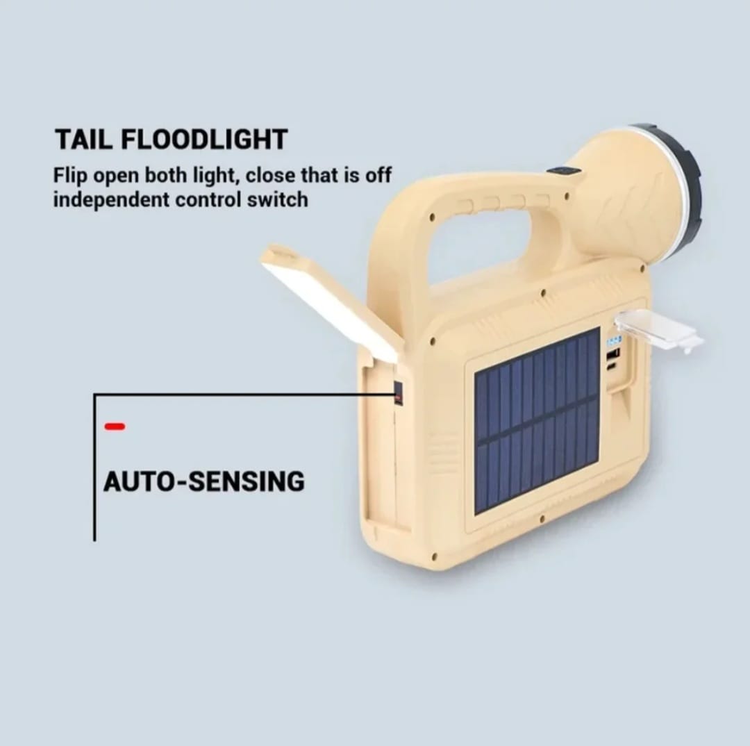 Multifunctional Portable Emergency Light - USB Charging &amp; Solar Powered