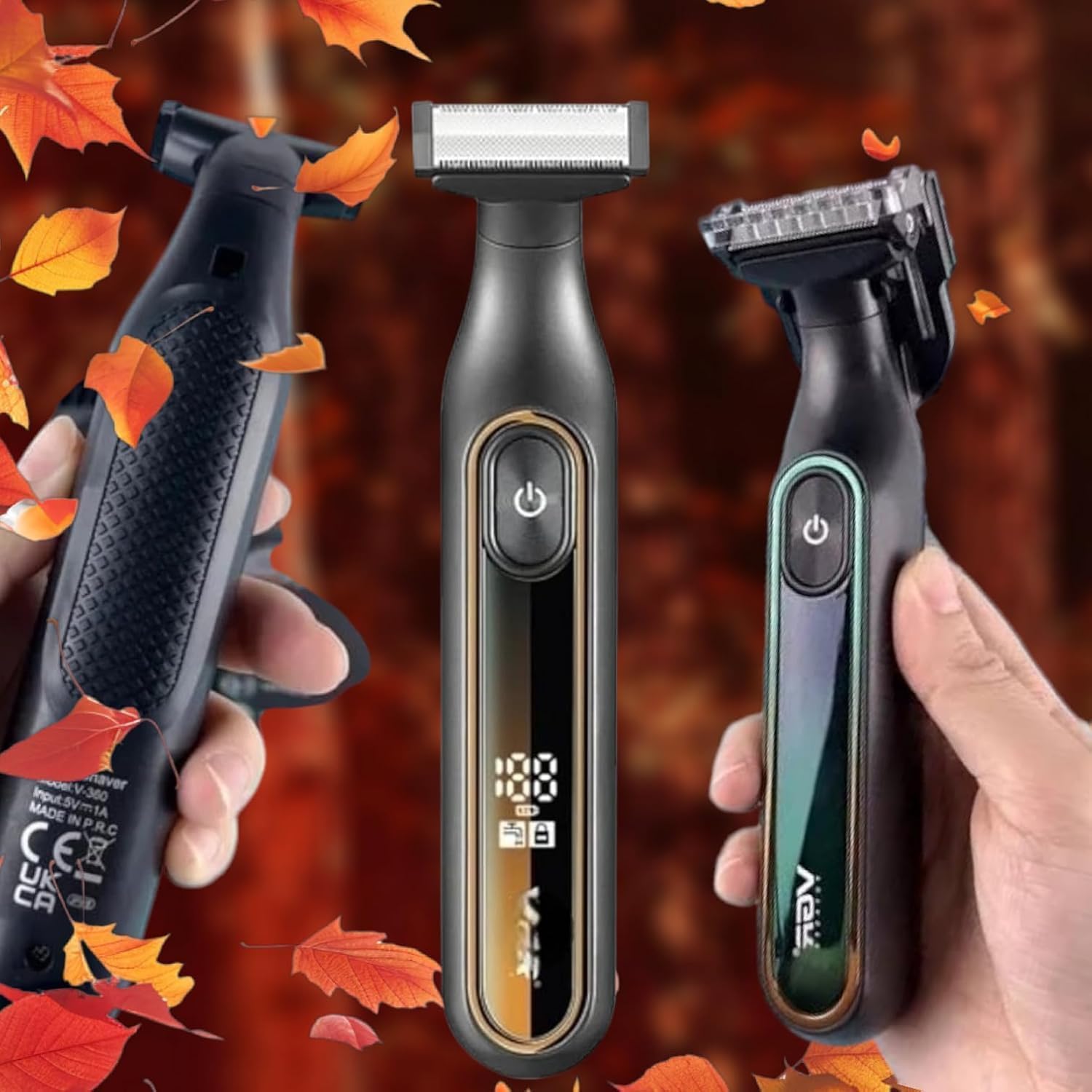 VGR ماكينة حلاقة احترافية V-360 لاسلكية قابلة لإعادة الشحن - متعددة الألوان